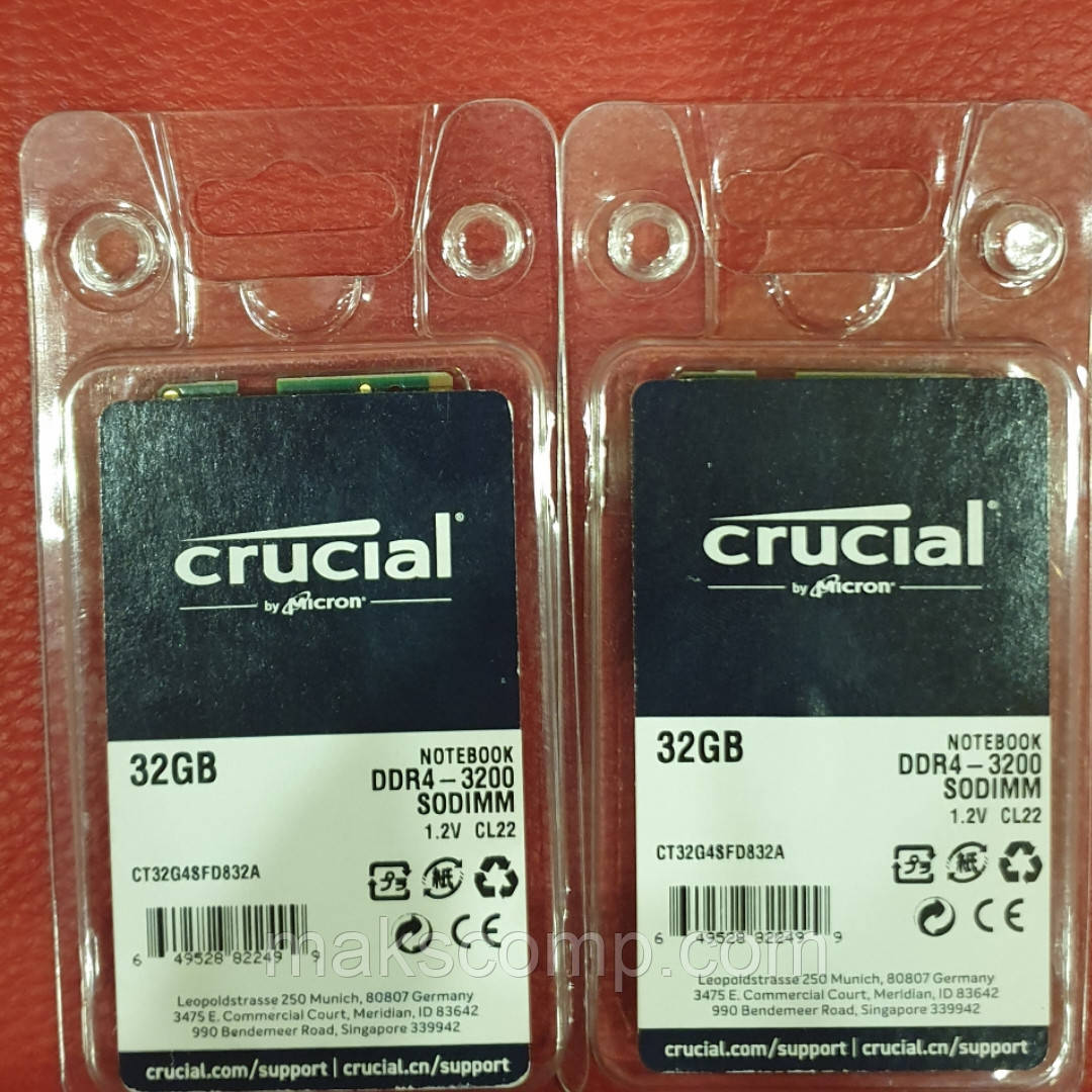 Пам'ять Crucial 32Gb(CT32G4SFD832A.M16FB) DDR4-3200