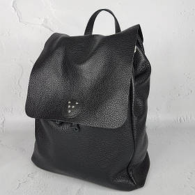 Рюкзак жіночий "Неаполь" натуральна шкіра, чорний флотар