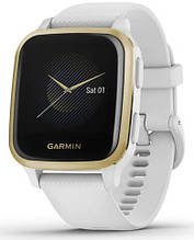 Смарт-годинник Garmin Venu Sq Light Gold Aluminum Bezel with White Case and Silicone Band