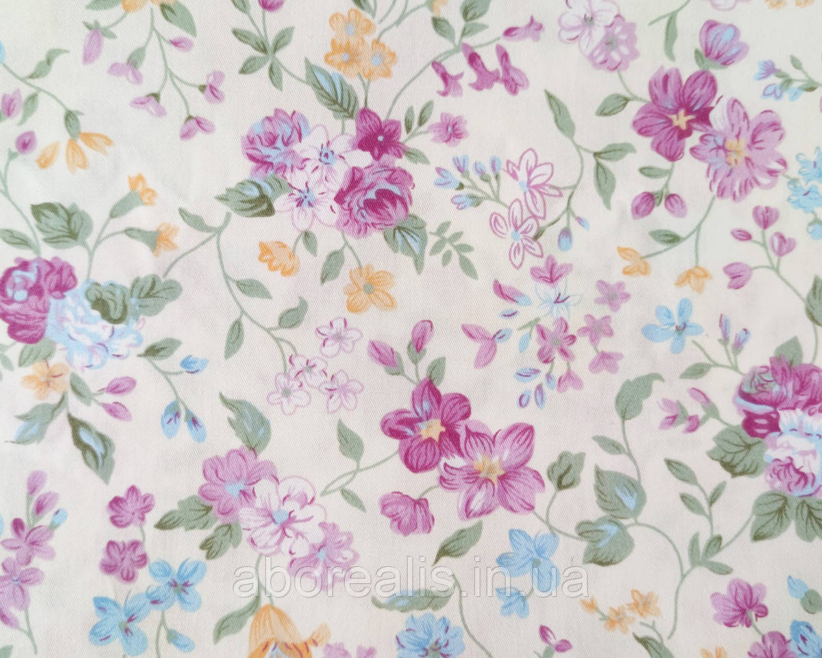 Тканина бавовна "Весняні квіти". Відріз 40*50 см, фото 1