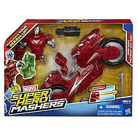 Go Розбірна фігурка Залізна людина з мотоциклом, Iron Man Hot-Shot Hot Rod, Mashers, Marvel, Hasbro M14-138255