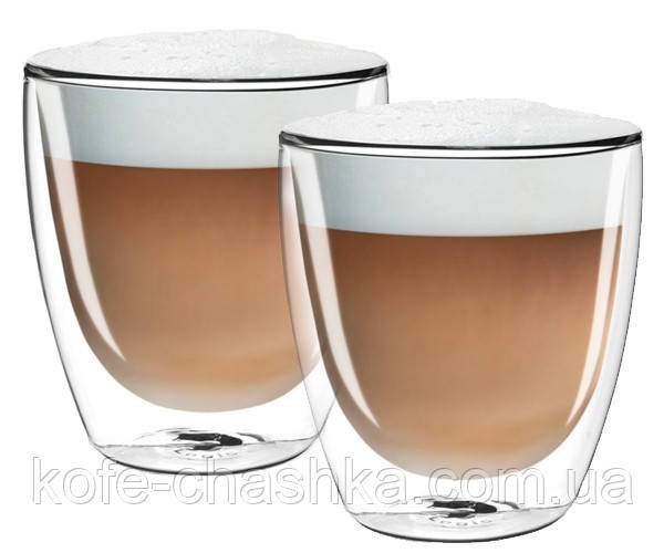 Набір склянок Cappuccino (Капучино) (2 ШТ) 300 ML (мл) Filter Logic CFL-660B з подвійним дном