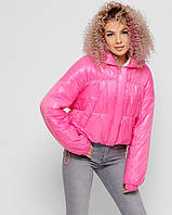 Женская молодежная демисезонная куртка 8889 тм X-Woyz. Размеры 46 48. Цвет малина