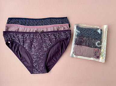 Прекрасний набір жіночих бавовняних трусиків сліп Dominant (Туреччина) 3 шт./пач.