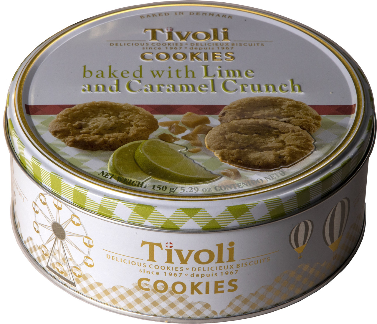 Печенье с Лаймом и Карамельными Кранчами Tivoli Lime & Caramel в ж/б 150 г Дания - фото 1 - id-p1347142507