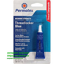 Фіксатор різі Permatex threadlocker blue medium strength 24200 середньої фіксації синій, фото 2