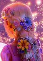 Алмазная вышивка "Принцесса" цветы, небо, сказка, полная выкладка, ,мозаика 5d, наборы 40х50 см