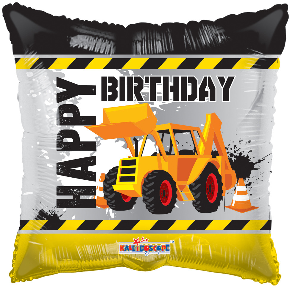 К 18" Happy Birthday Under Construction Balloon. Фольгована куля З днем народження