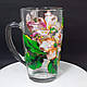 Чашка з вітражним розписом ручної роботи 430 мл" Яблуневий цвіт ", фото 5