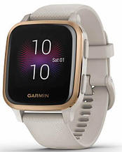 Смарт-годинник Garmin Venu Sq – Music Edition Rose Gold Aluminum Bezel with Light Sand Case and Silicone Band