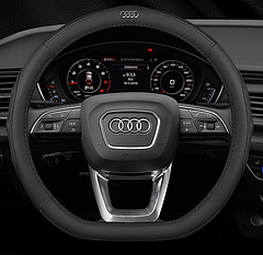 Чохол обплетення D-подібний чорний на кермо для автомобіля Audi