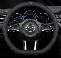 Чохол обплетення D-подібний чорний на кермо для автомобіля Mazda