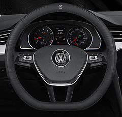 Чохол обплетення D-подібний чорний на кермо для автомобіля Volkswagen