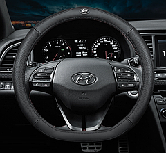 Чохол обплетення D-подібний чорний на кермо для автомобіля Hyundai