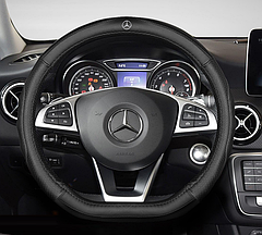 Чохол обплетення D-подібний чорний на кермо для автомобіля Mercedes