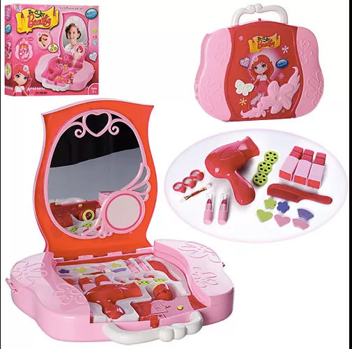 Детский игровой набор Трюмо Limo Toy, на батарейках, в чемодане. Набор салон красоты для девочки от 4 лет - фото 1 - id-p1338379055
