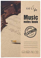 Зошит для нот 16 л Smiltainis А5 Platinum Music notes book (4770644588757)