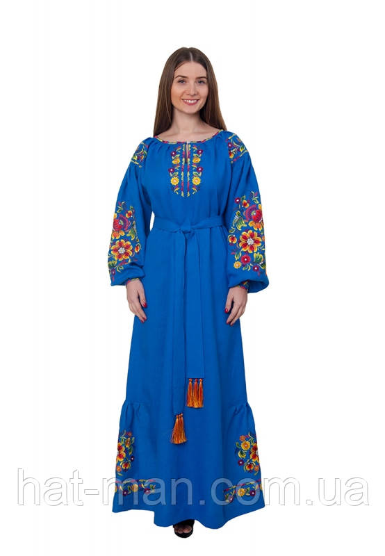 Сукня Українські барви (колір електрик)