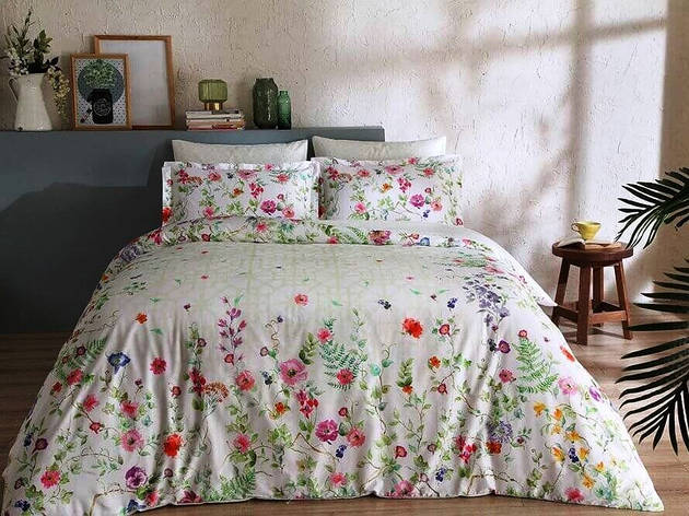 Постільна білизна TAC DELUX SATEN Lonzo євро-4 наволочки, фото 1