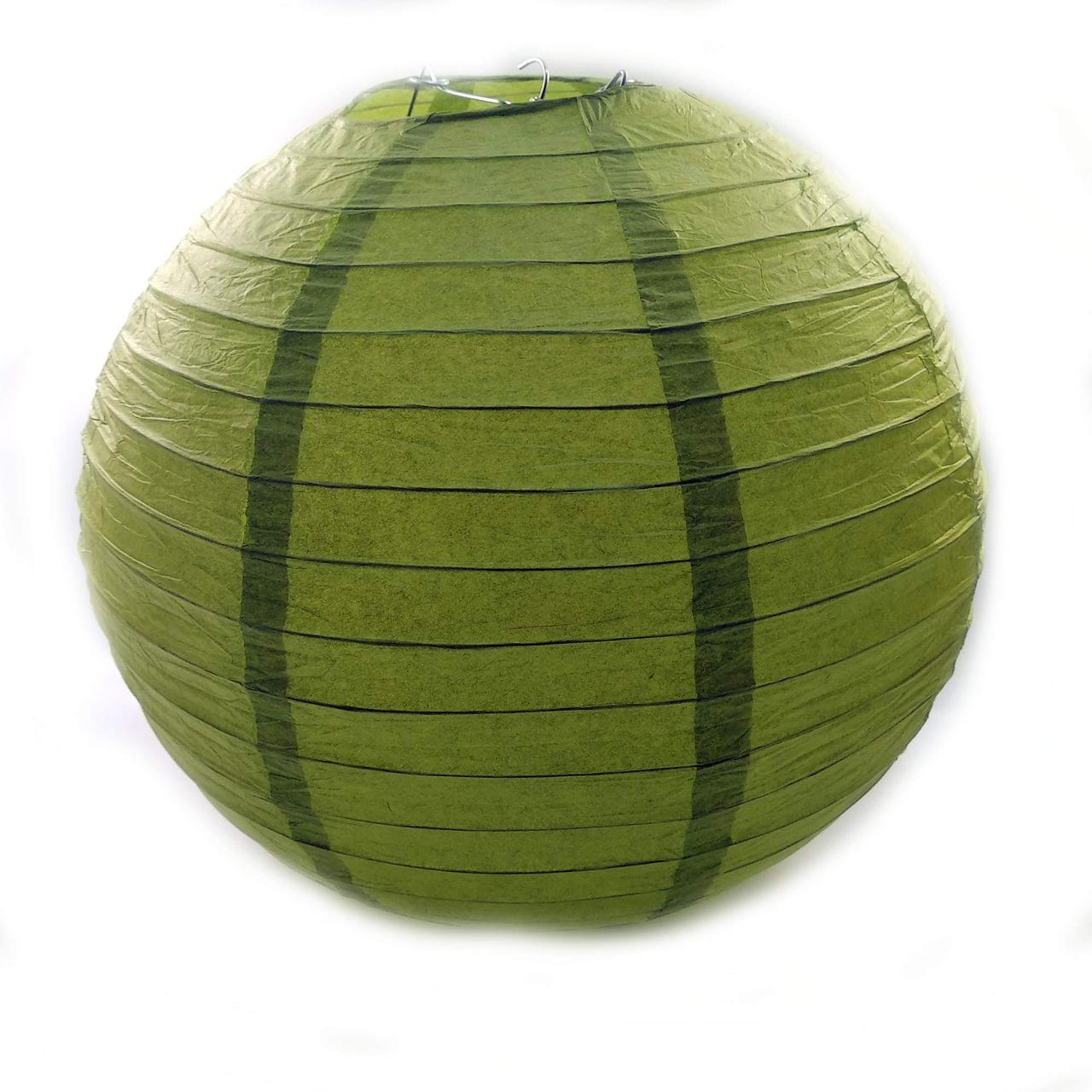Зелений ліхтар паперовий підвісний куля d-40см (28801C)