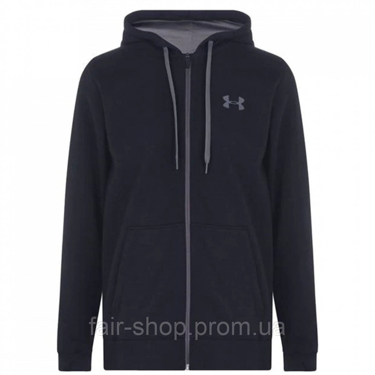 Худі Under Armour Rival Fitted Full Zip Black/Grey, оригінал. Доставка від 14 днів