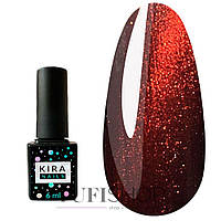 Гель-лак KIRA Nails Cat eyes котяче око No004 бордово-коричневий 6 мл (456104)