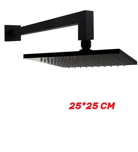 Черный тропический душ из стены 25 см Bugnatese 19137+19131 (ID ...