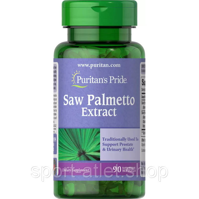 Натуральна добавка Puritan's Pride Saw Palmetto Extract, 90 капсул