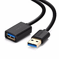 USB кабель удлинитель Ugreen USB 3.0 US129 (AM / AF штекер - гнездо, Черный, 0.5м)