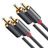 Межкомпонентный аудио кабель Ugreen AV104 2RCA to 2RCA Audio Cable 10518 (Черный, 2м)