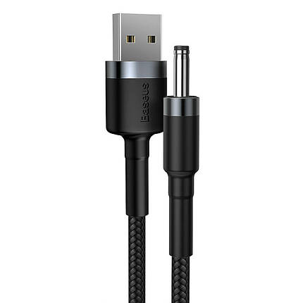 Кабель Baseus Cafule Cable USB 2.0 к DC 3.5 mm 2 A CADKLF-G1 (Чорний/Сірий, 1 м), фото 2