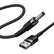 Кабель Baseus Cafule Cable USB 2.0 к DC 3.5 mm 2 A CADKLF-G1 (Чорний/Сірий, 1 м), фото 2