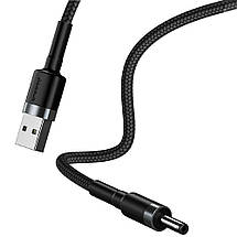 Кабель Baseus Cafule Cable USB 2.0 к DC 3.5 mm 2 A CADKLF-G1 (Чорний/Сірий, 1 м), фото 3