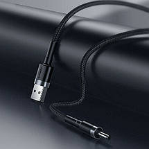 Кабель Baseus Cafule Cable USB 2.0 к DC 3.5 mm 2 A CADKLF-G1 (Чорний/Сірий, 1 м), фото 3