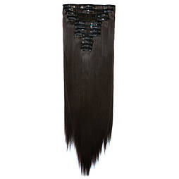 Штучне волосся на шпильках. Колір #06 Коричневий. Набір пасом