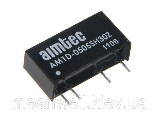 DC DC перетворювач AIMTEC AM1D-0505SH30Z 1W, Vin 4.5~5.5V, Vout 5V, 200mA, Isolation (VDC) 3000, SIP