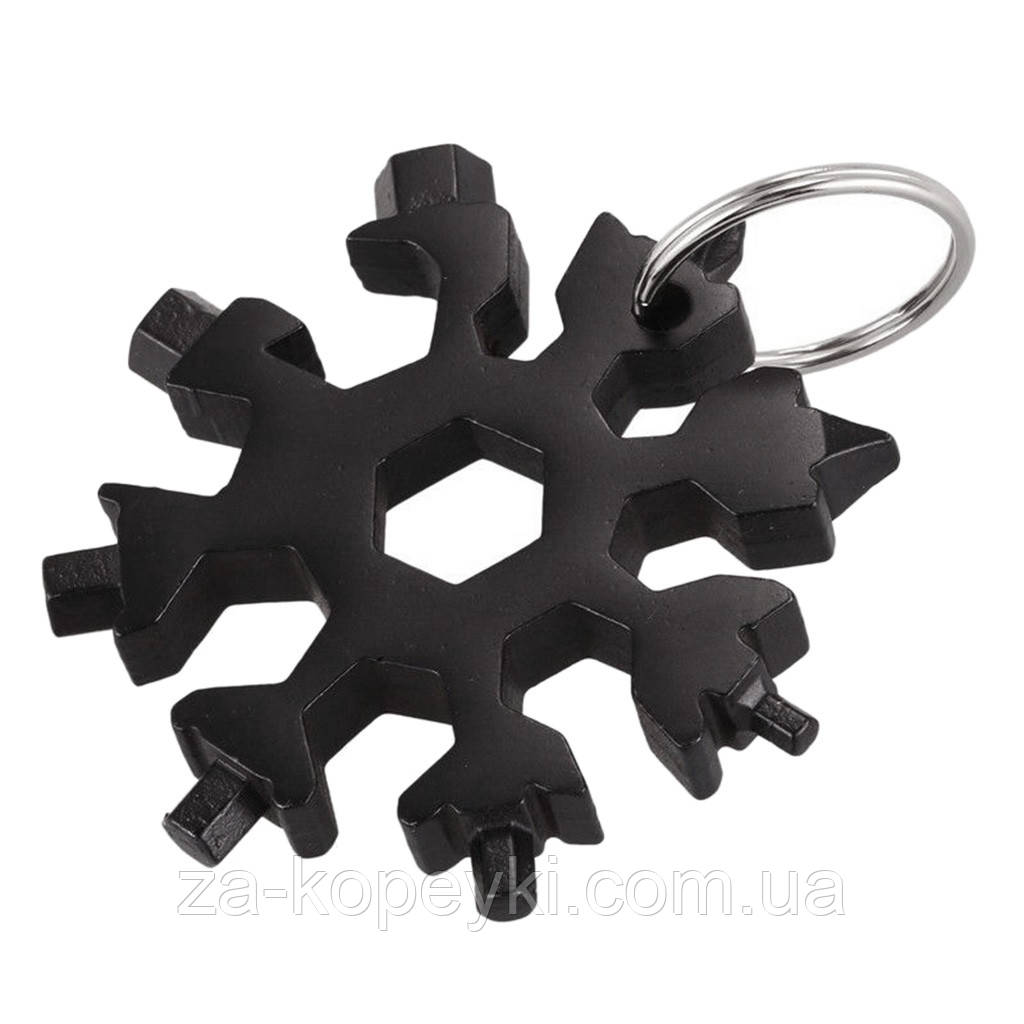 Мультитул викрутка 18 в 1 у вигляді сніжинки SNOWFLAKE WRENCH TOOL, шестигранник, гайковий ключ, кишенькова викрутка, фото 1