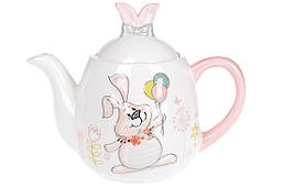Чайник керамічна 1л з об'ємним малюнком Кролик
