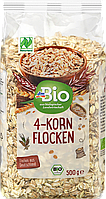 Органические зерновые хлопья dm Bio Flocken 4-Korn Naturland, 500 гр