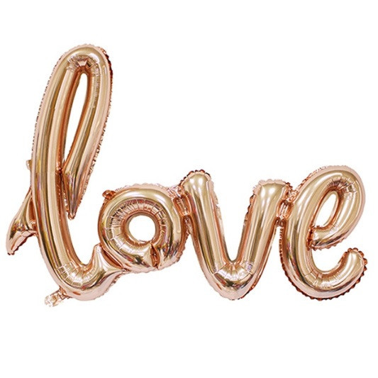 Куля-напис фольгована LOVE, фото 1