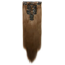 Штучне волосся на шпильках. Цвет #10 Русый. Набір пасом