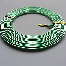 Дріт Алюмінієвий, Розмір 3 × 1 мм, Плоска, світло-зелена, 1 уп (3 метра)