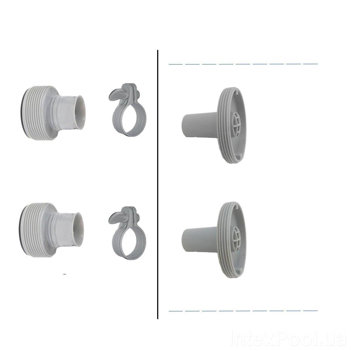 Набір форсунок у зборі Intex 22021 Intex хомутах до шланга 38 мм (10722 2 шт., 11070 1 шт., 12365 1 шт.), фото 1