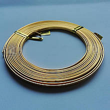 Дріт Алюмінієвий, Розмір 3 × 1 мм, Плоска, Золотистий, 1 уп (3 метра)