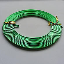 Дріт Алюмінієвий, Розмір 3 × 1 мм, Плоска, Зелений, 1 уп (3 метра)