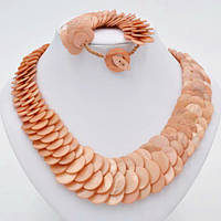 Комплект Чешу Персиковий Перламутр