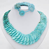 Комплект Чашуя Бірюзовий Перламутр