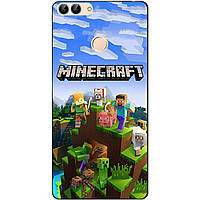 Силиконовый бампер чехол для Huawei P Smart с рисунком Minecraft