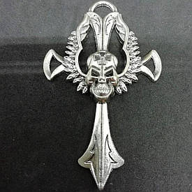 Кулон метал "Хрест з кинджалом" Колір: Античне срібло, 60 х 33 мм