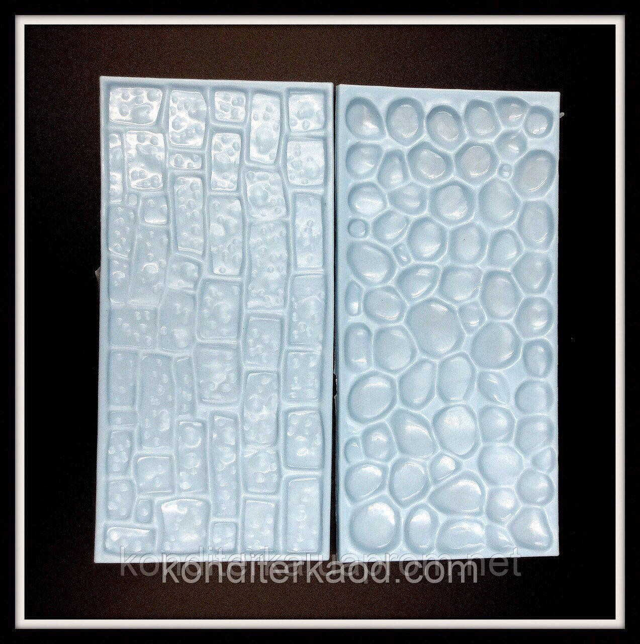 Молд текстурний "Кам'яна стіна та кругляк" пластик 14,5*6,8 см (набір із 2 шт.)